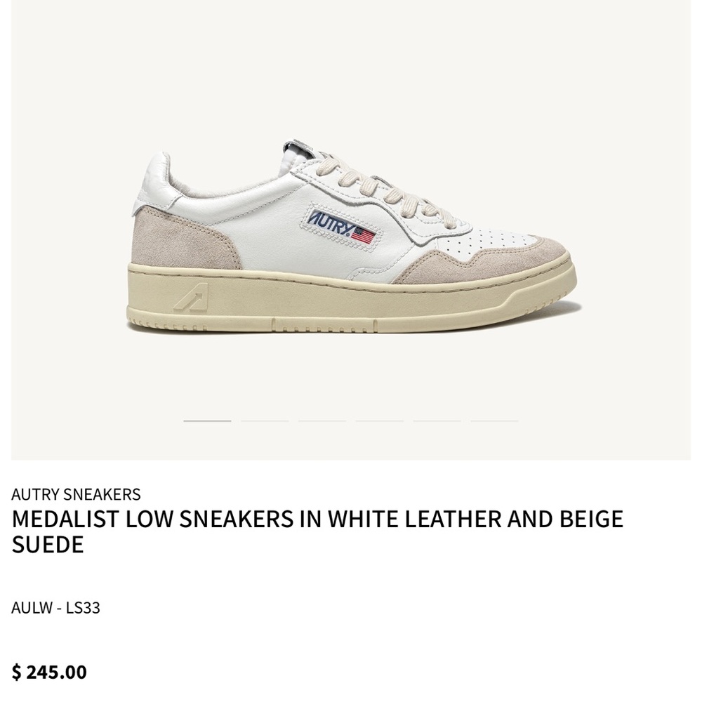 Autry Medalist low in white leather and beige suede
